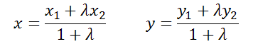 деление отрезка в данном отношении формула
