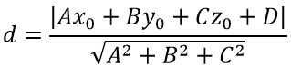 Расстояние от точки до плоскости формула