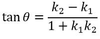 Угол между двумя прямыми формула