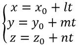 Параметрические уравнения прямой формула