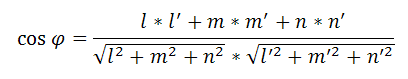 угол между двумя прямыми формула
