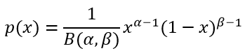 Бета распределение формула плотности