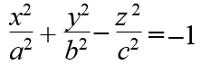 Двуполостный гиперболоид уравнение