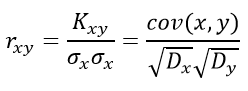 формула Коэффициент корреляции