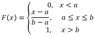 Формула функция равномерного распределения случайной величины