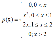 Пример функции плотности распределения для непрерывной величины