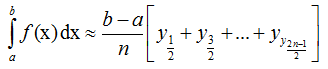 формула метода прямоугольников