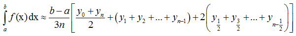 формула симпсона для вычисления интеграла