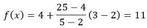 решение примера по формуле линейной интерполяции