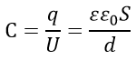 Электроёмкость конденсатора формула