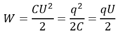 Формула энергии конденсатора