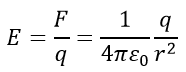 Напряженность электрического поля формула