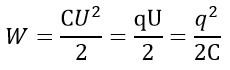 Формула энергии заряженного конденсатора