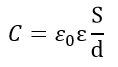 Формула ёмкости плоского конденсатора