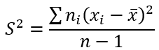 Формула выборочной исправленной дисперсии