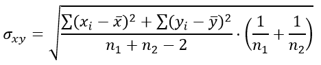 стандартная ошибка разности средних арифметических формула