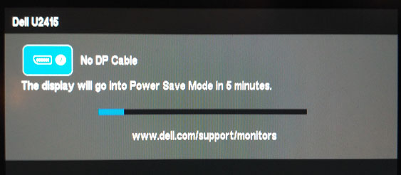 No DP Cable Dell U2415