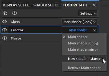 Substance Painter new shader instance