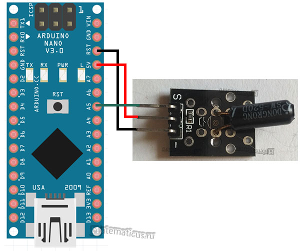 Датчик вибрации схема подключения к Arduino
