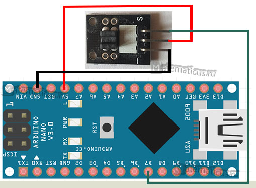 схема подключения фоторезистор-выключатель KY-010 к arduino