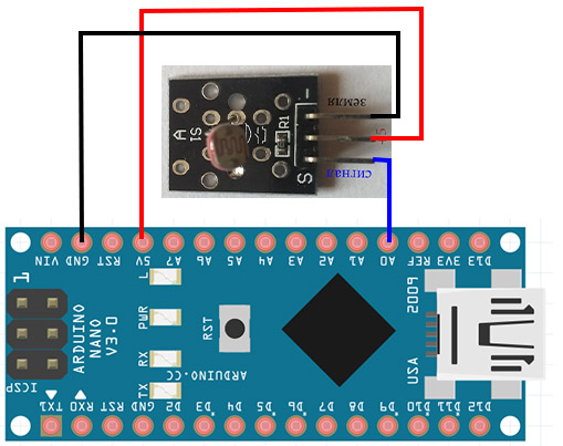 схема подключения фоторезистора к arduino nano