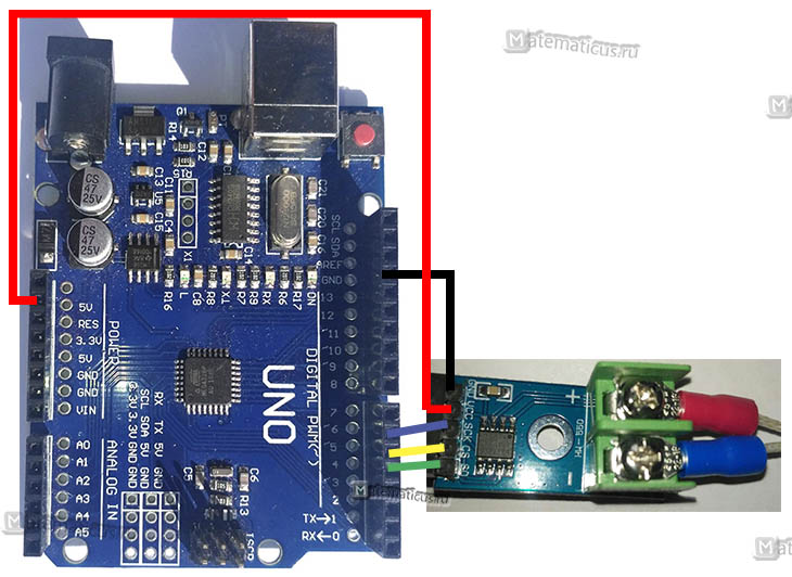 схема подключения термопары и модуля MAX6675 к Arduino