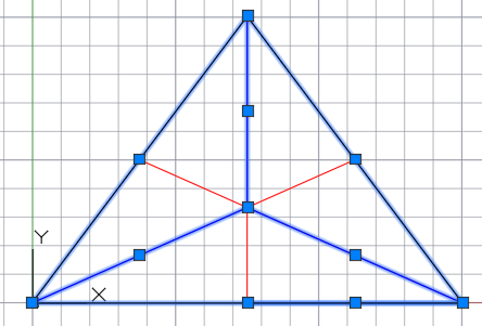 деление треугольника на 3 равные части
