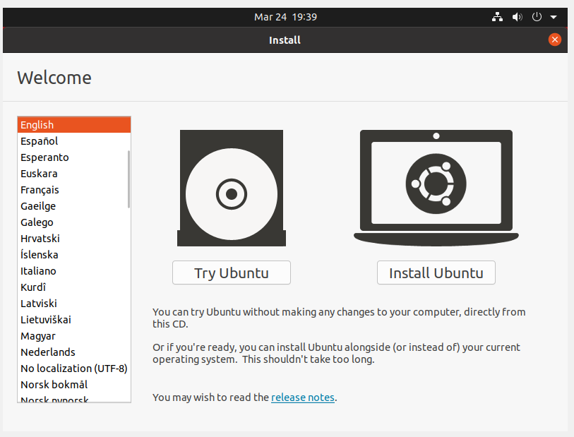 ubuntu выбор языка