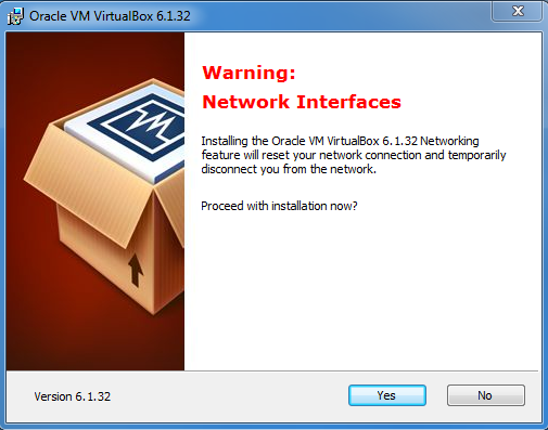 warning network interfaces VirtualBox