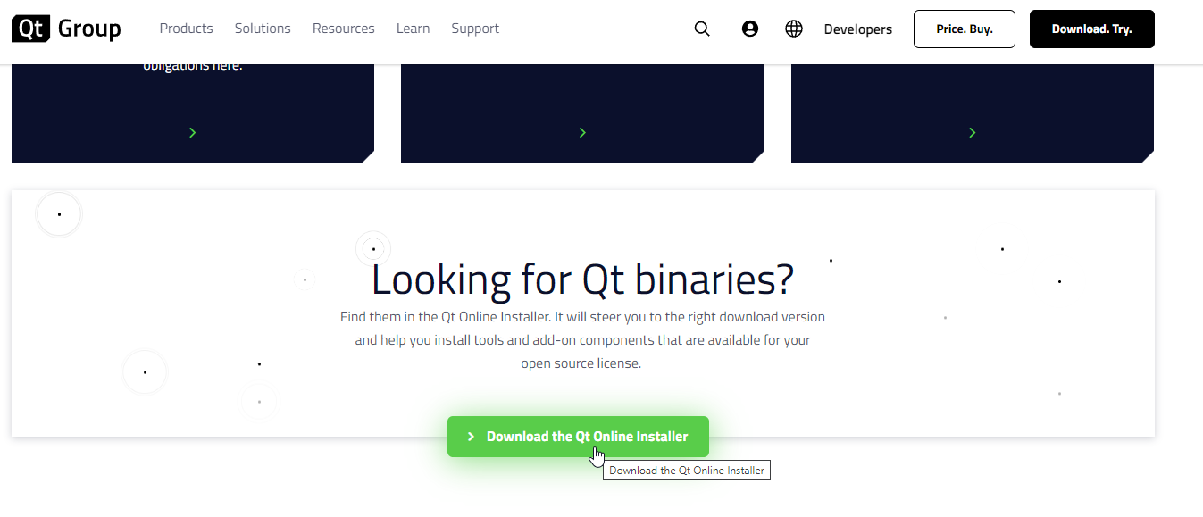 Download the Qt online installer