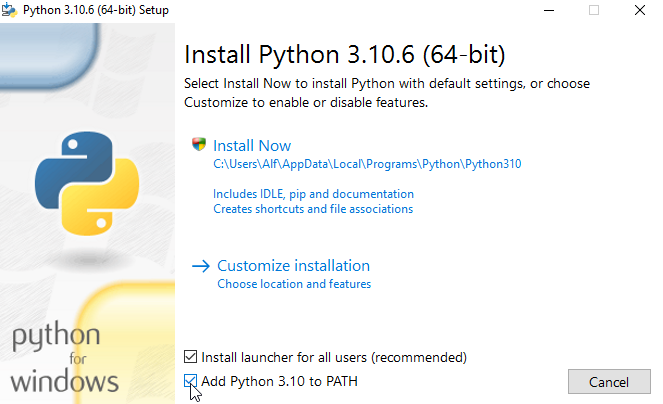 Python 3.10.6 Setup